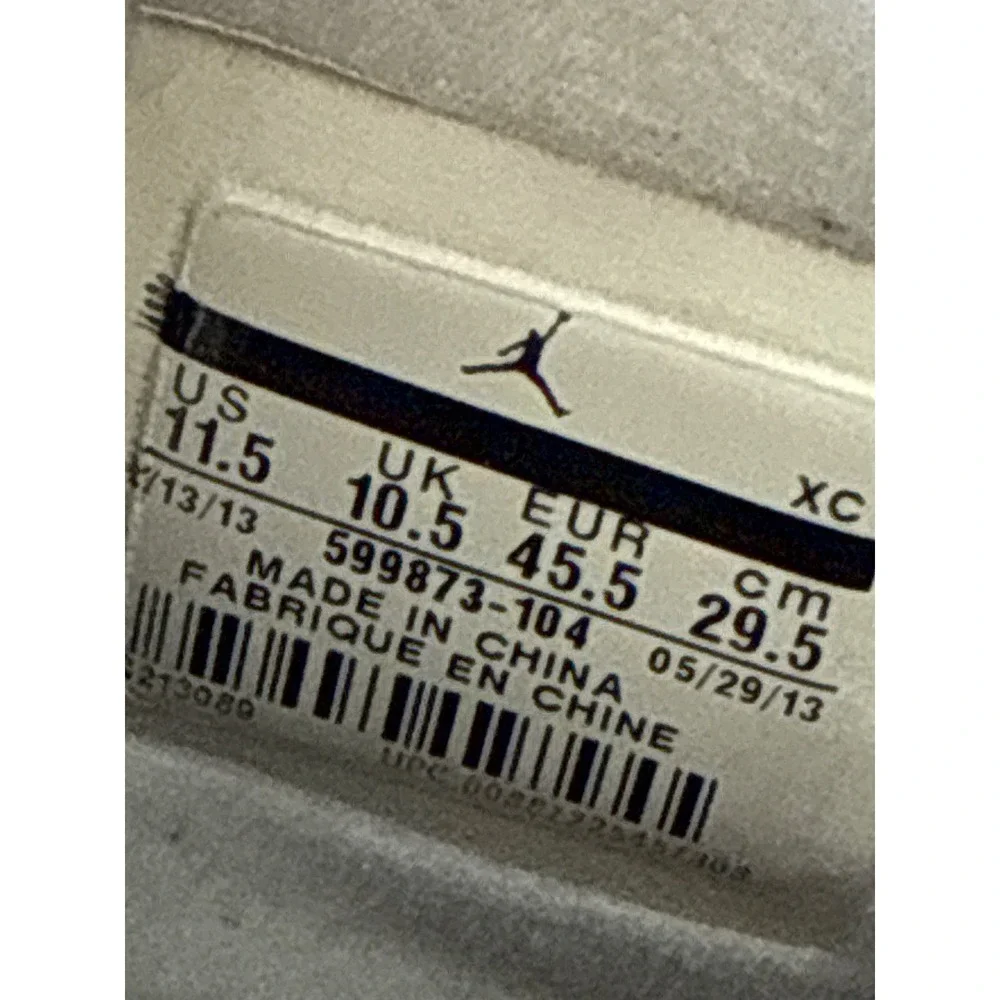 Nike‎ Air Jordan 1 Retro 89 White Cement Grey 599873-104 Mens 11.5 High Top